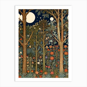 William Morris Moonlight In The Woods 4 Art Print