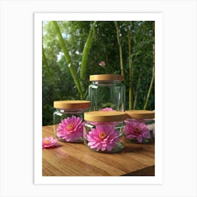 Jars Of Flowers Art Print