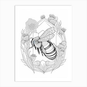 Hibernation Bee 6 William Morris Style Art Print