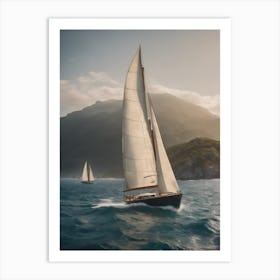 Sailing Yachts In The Ocean Art Print