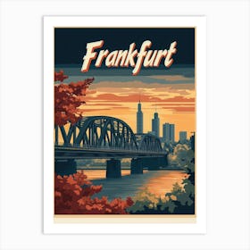 Aihrgdesign A Mid Century Modern Travel Poster For Frankfurt 3 Art Print