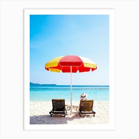 Relax Lounge Dream Ocean Beach Chair Idylli Holiday Rest Swim Shore Paradise Shoreline B (22) Art Print