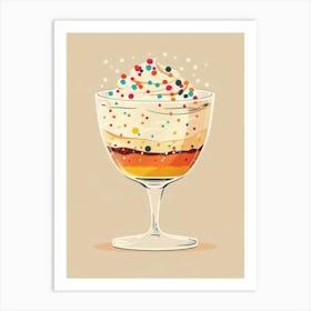 Trifle With Rainbow Sprinkles Beige Illustration 3 Art Print
