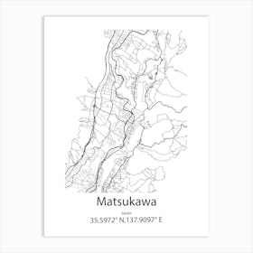 Matsukawa,Japan Minimalist Map Art Print