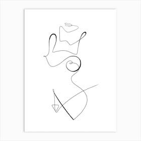 One Line Nude Art Print