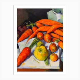 Carrots 2 Cezanne Style vegetable Art Print