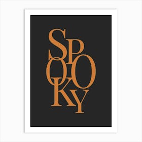 Modern Spooky Typography - Orange & Black Art Print