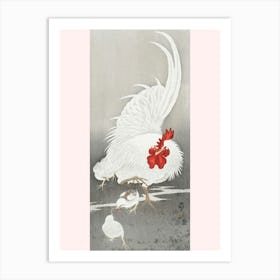 Rooster And Three Chicks (1900 1910), Ohara Koson Art Print