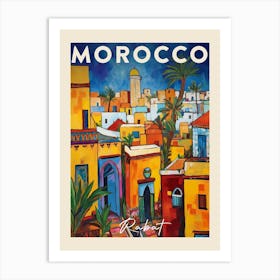 Rabat Morocco 3 Fauvist Painting Travel Poster Art Print