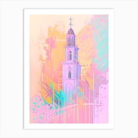 Saint Martin Watercolour Pastel Tropical Destination Art Print