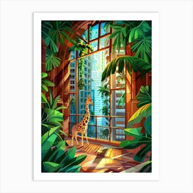 Giraffe In The Jungle Art Print