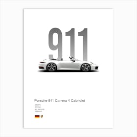 911 Carrera 4 Cabriolet Porsche Art Print