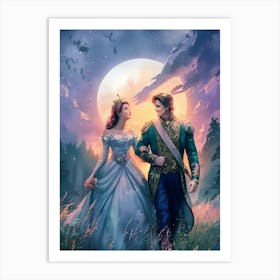Cinderella And The Prince Art Print