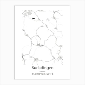 Burladingen,Germany Minimalist Map Poster