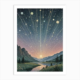 Starburst Night no2 Art Print