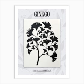 Ginkgo Tree Simple Geometric Nature Stencil 1 Poster Art Print