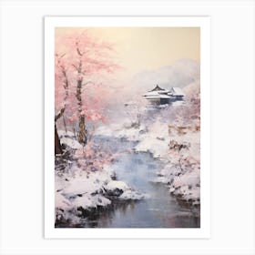 Dreamy Winter Painting Nagano Japan Art Print