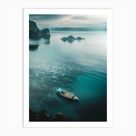 Small Boat In The Sea Art Print