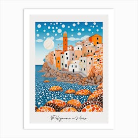 Poster Of Polignano A Mare, Italy, Illustration In The Style Of Pop Art 2 Art Print