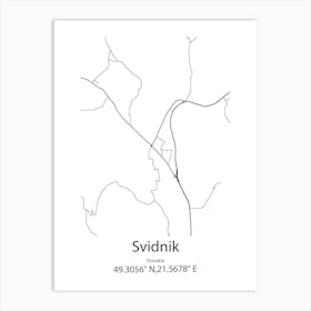 Svidnik,Slovakia Minimalist Map Art Print