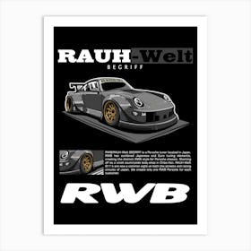 Porsche RWB Grey Art Print