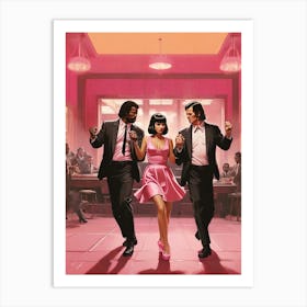 Pulp Fiction Dance Set Pink Art Print 1 Art Print