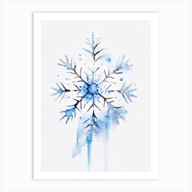 Individual, Snowflakes, Minimalist Watercolour 1 Art Print