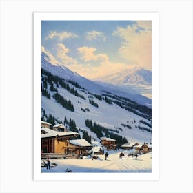 Mount Hutt, New Zealand Ski Resort Vintage Landscape 1 Skiing Poster Art Print