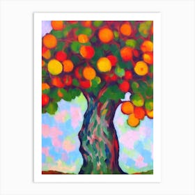 Bur Oak 2 tree Abstract Block Colour Art Print