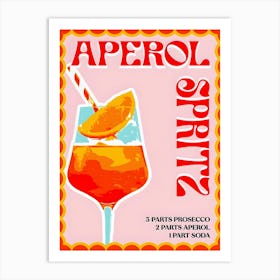 Aperol Spritz Cocktail Kitchen Gift For Her Art Print