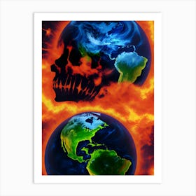 Earth In Flames Art Print