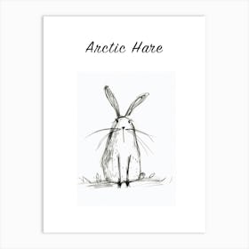 Bw Arctic Hare Poster Art Print