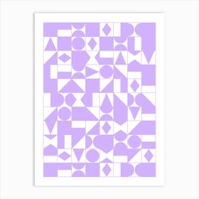 Lilac Geometric Pattern Art Print