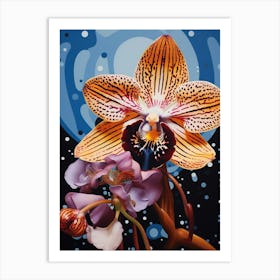 Surreal Florals Orchid 4 Flower Painting Art Print