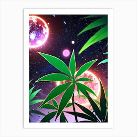 Marijuana Plants In Space Art Print