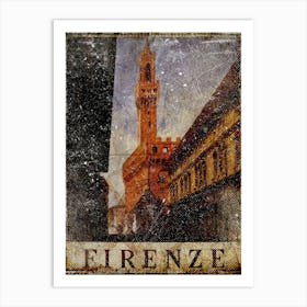 Vintage Travel Poster ― Firenze Travel Poster Art Print