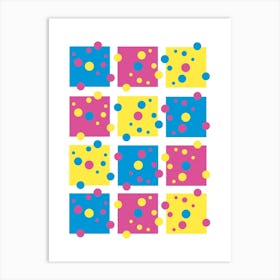 Blue Pink Yellow Geometric Art Print