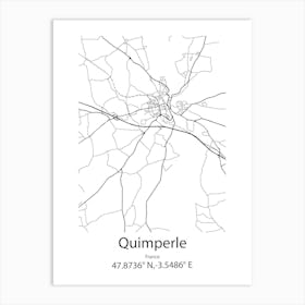 Quimperle,France Minimalist Map Art Print