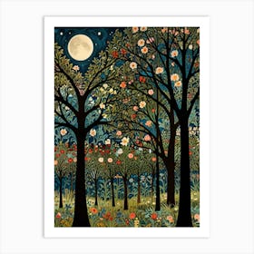 William Morris Moonlight In The Forest 41 Art Print