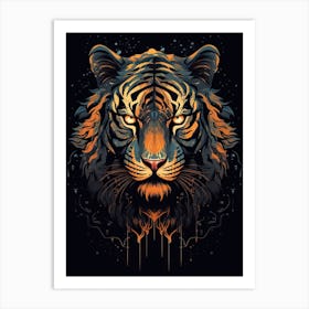 Tiger Art In Art Deco Style 4 Art Print