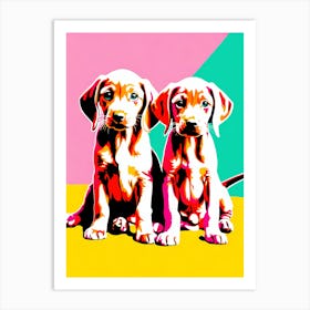 Weimaraner Pups, This Contemporary art brings POP Art and Flat Vector Art Together, Colorful Art, Animal Art, Home Decor, Kids Room Decor, Puppy Bank - 101 Art Print