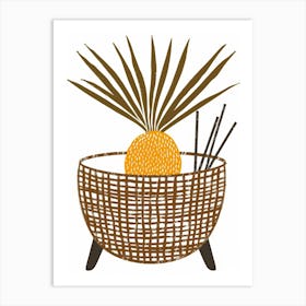 Pineapple In A Basket Art Print