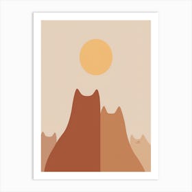 Cat In The Desert Art Print