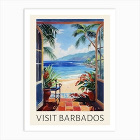 Visit Barbados Beach Travel Poster Art Print