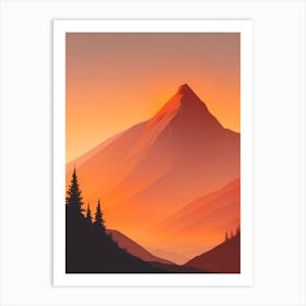 Misty Mountains Vertical Composition In Orange Tone 132 Art Print