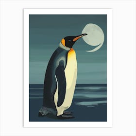 King Penguin Half Moon Island Minimalist Illustration 1 Art Print