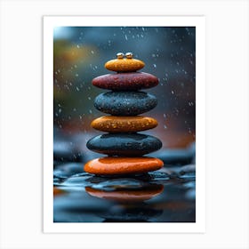 Pebbles In The Rain Art Print