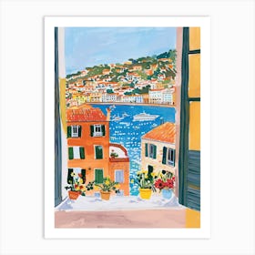 Travel Poster Happy Places Positano 2 Art Print