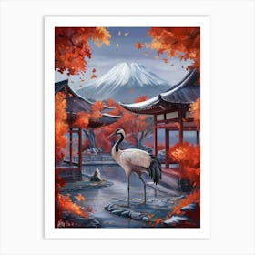 Japanese Crane Art Print