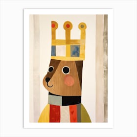 Little Squirrel Wearing A Crown Art Print